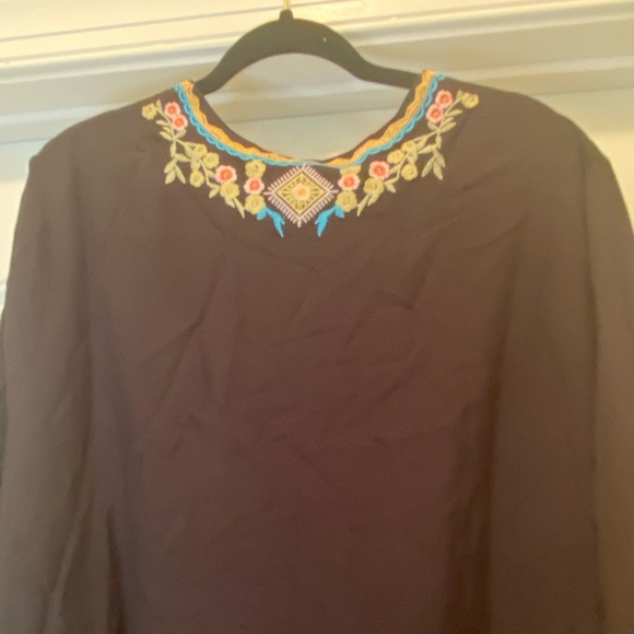 AK. Embroidery V-neck Blouse - Picture 7 of 10